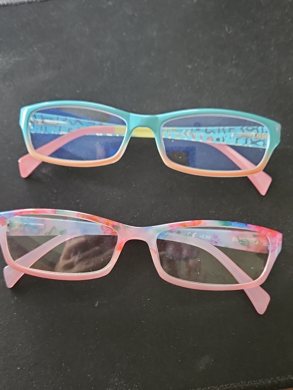 NEW Women Reading Glasses 2 Pairs Ladies Fashion Spring Hinge Sides Readers 2.0